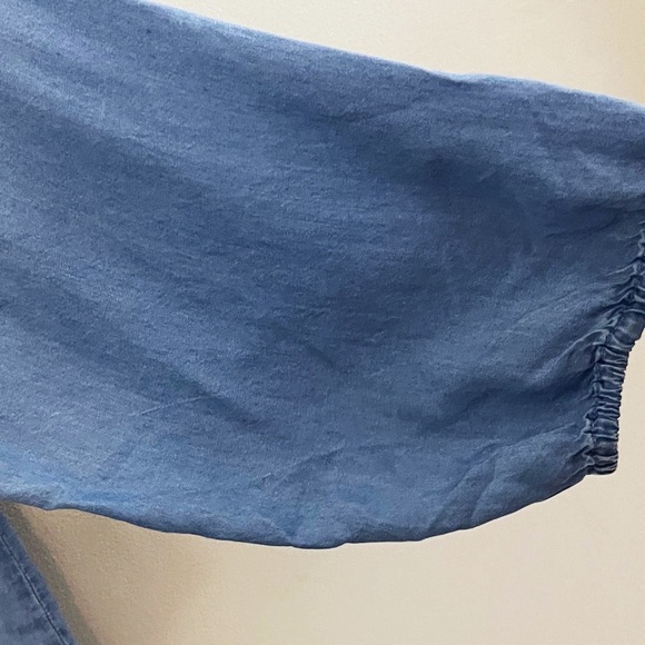 New York & Company Off The Shoulder Relaxed Blouse Coastal Beach Boho Chic - Picture 5 of 6